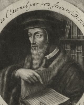John Calvin: Engraving by Jacob Gole, about 1700, after earlier portraits