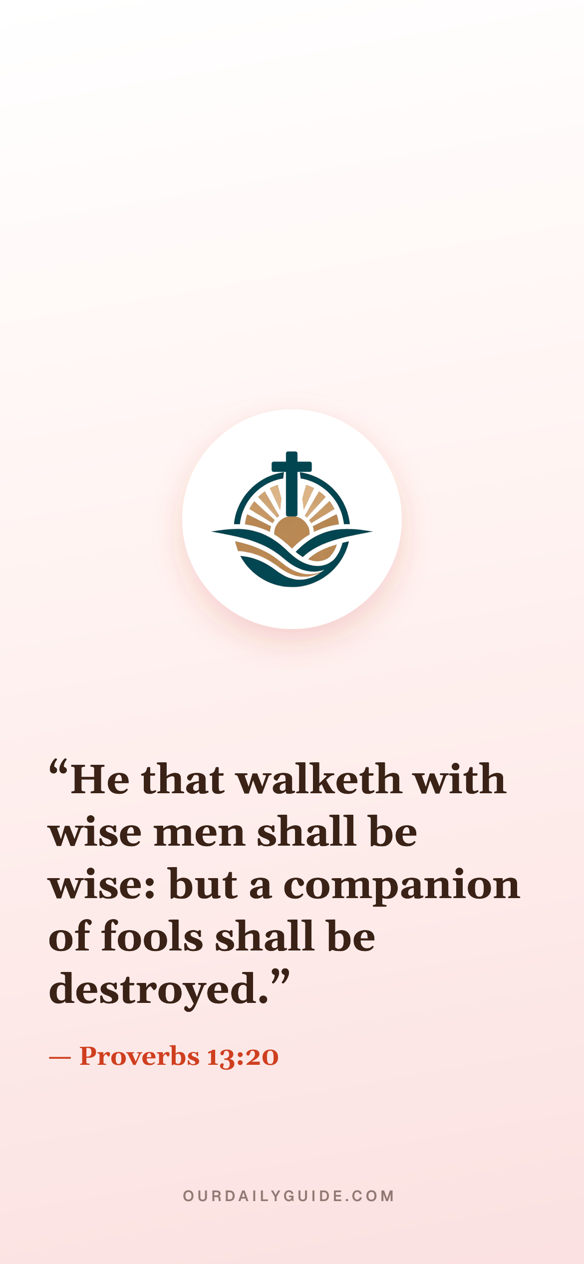 The verse as a phone wallpaper — logo on pink