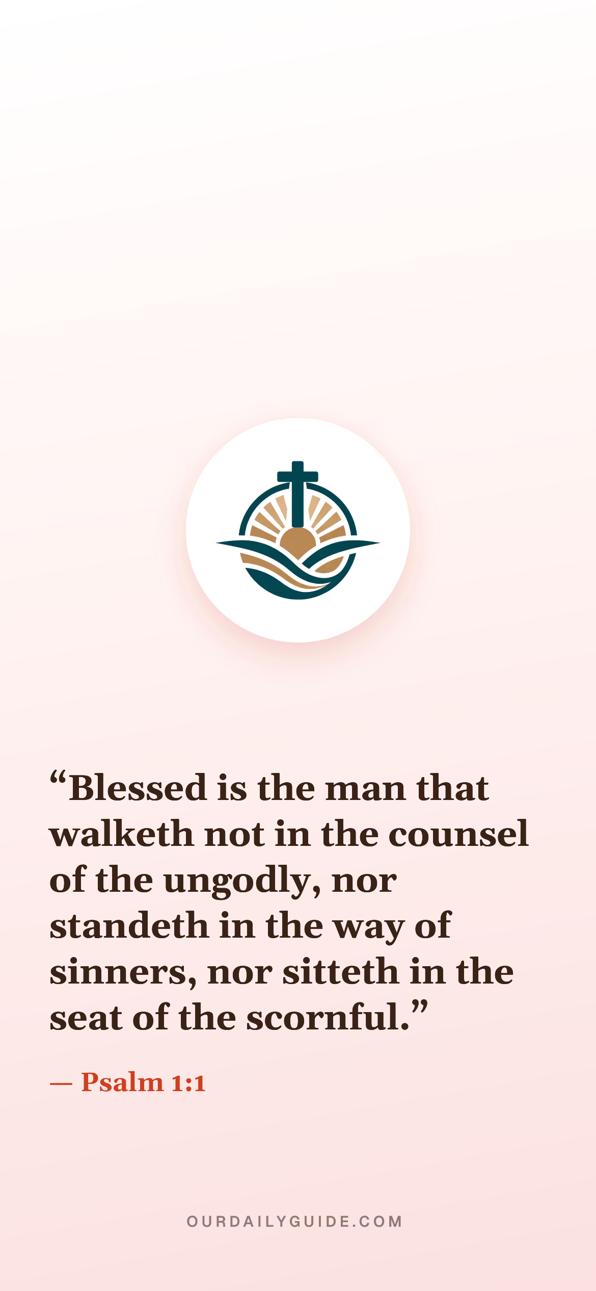 The verse as a phone wallpaper — logo on pink