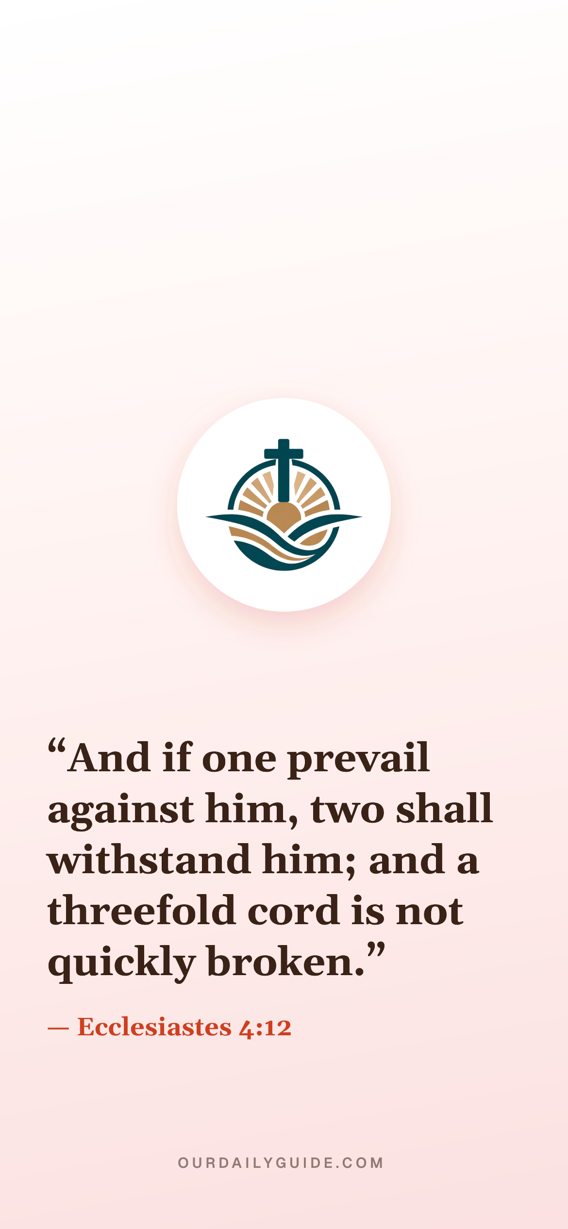 The verse as a phone wallpaper — logo on pink