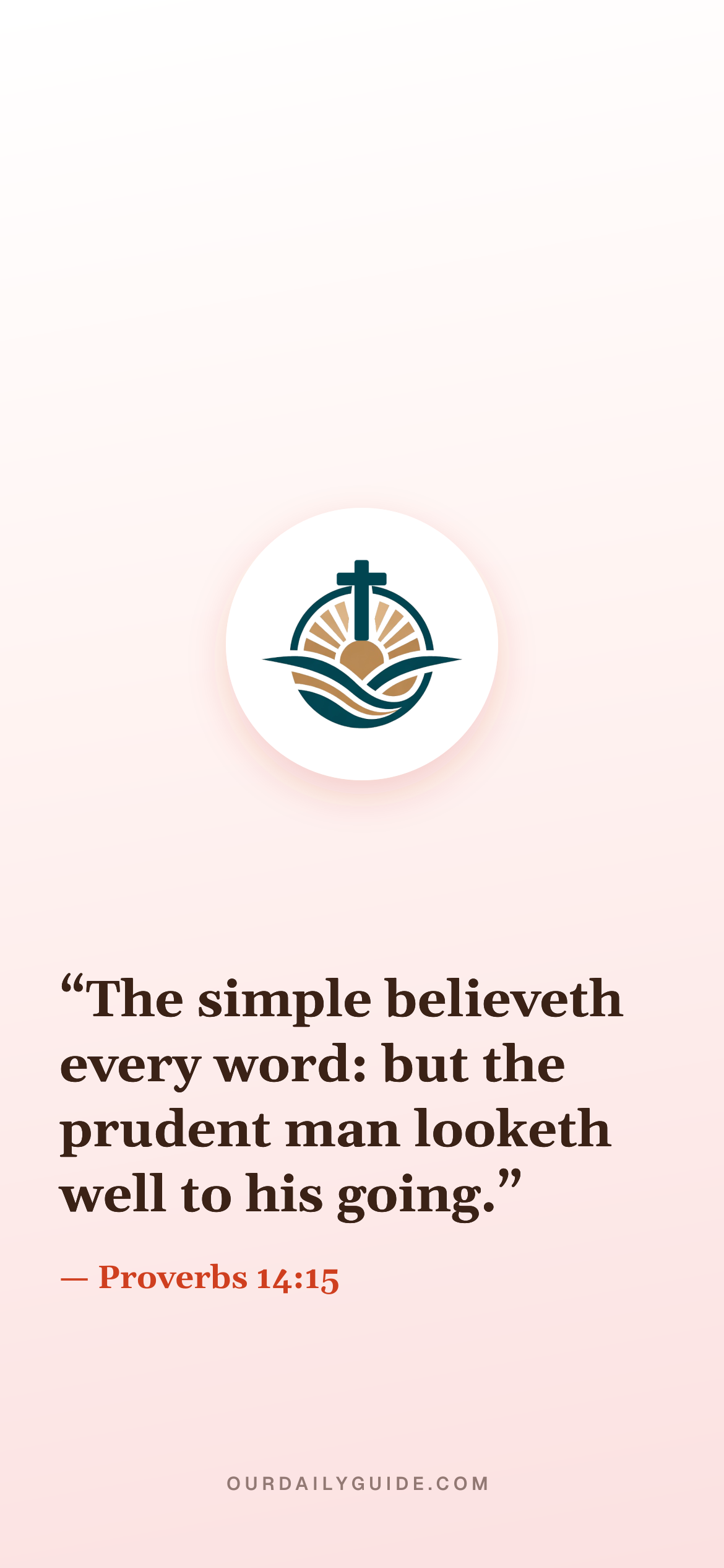 The verse as a phone wallpaper — logo on pink
