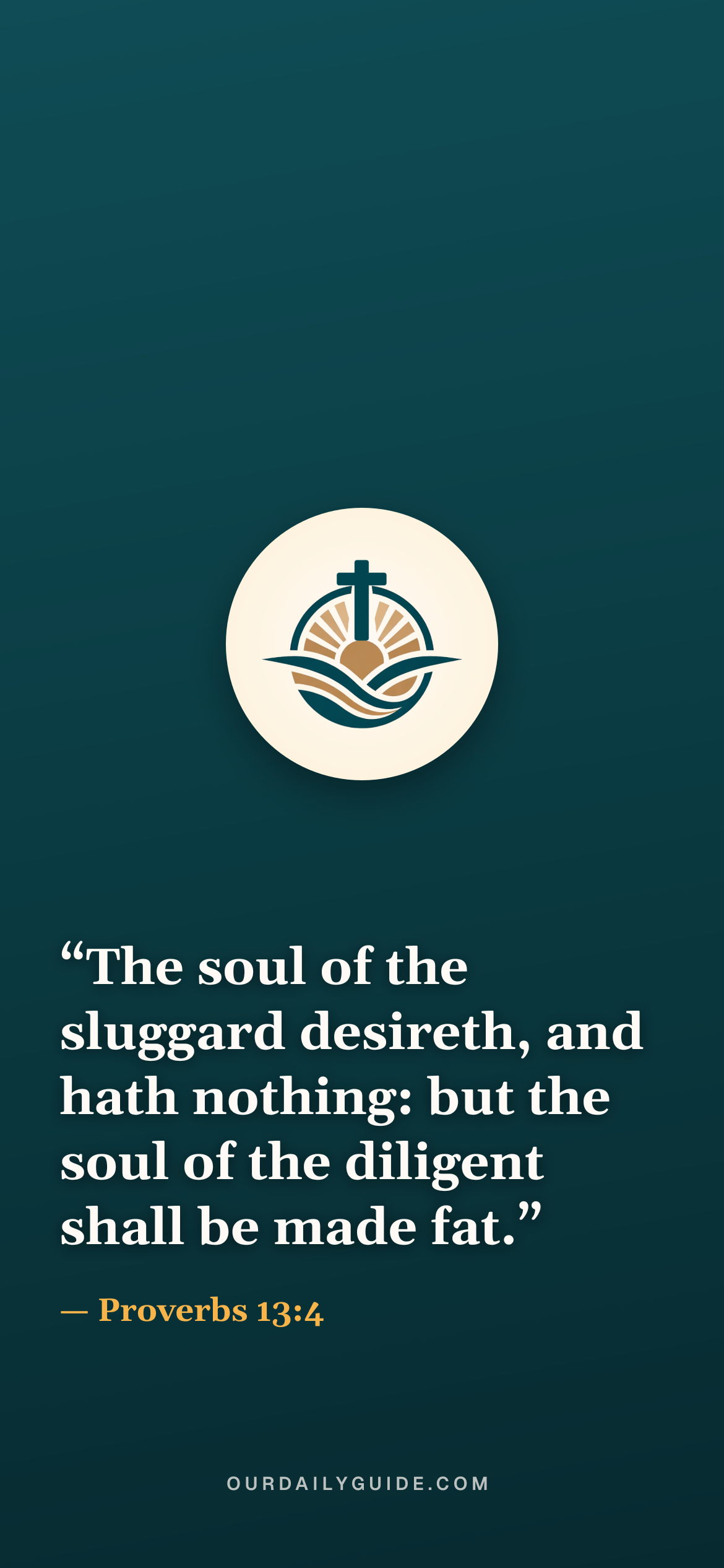 The verse as a phone wallpaper — logo on teal