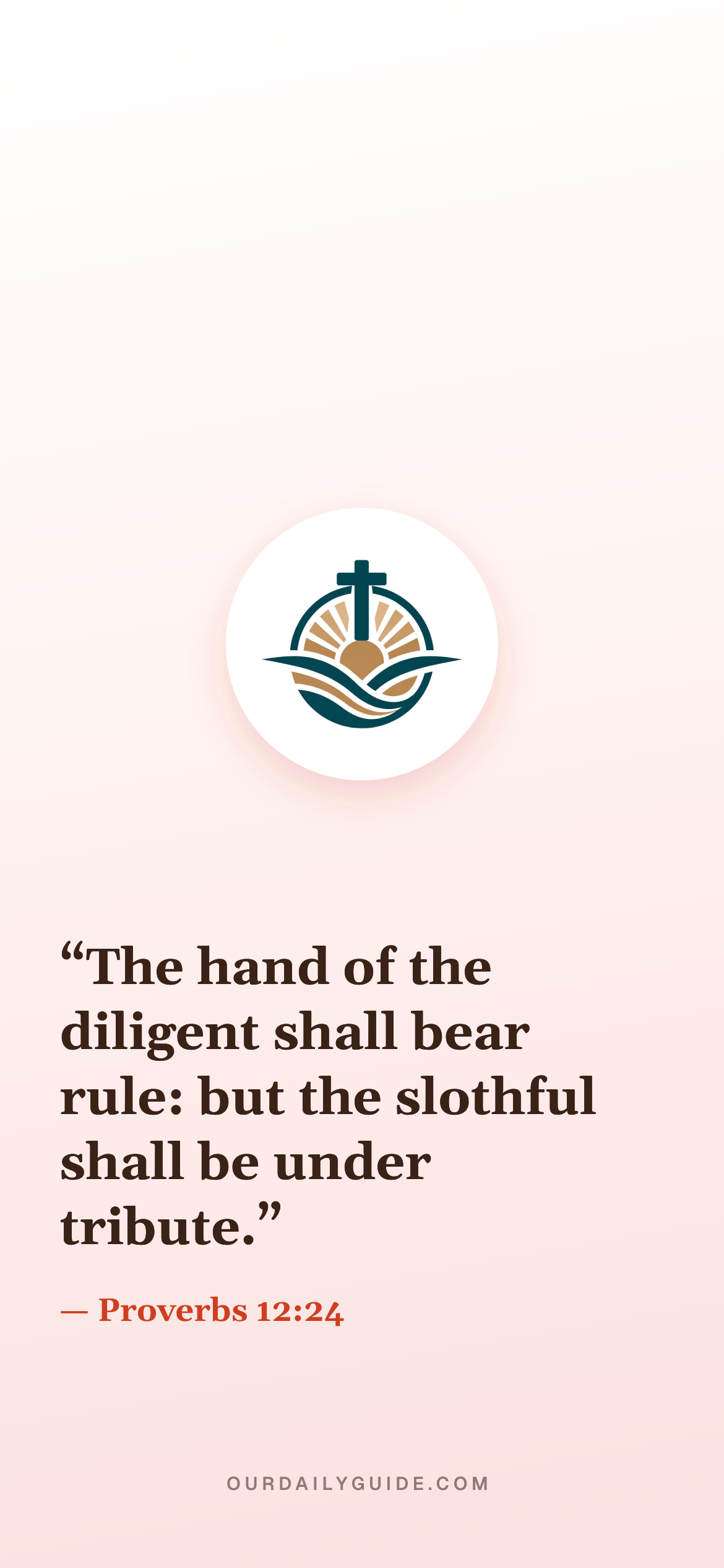 The verse as a phone wallpaper — logo on pink