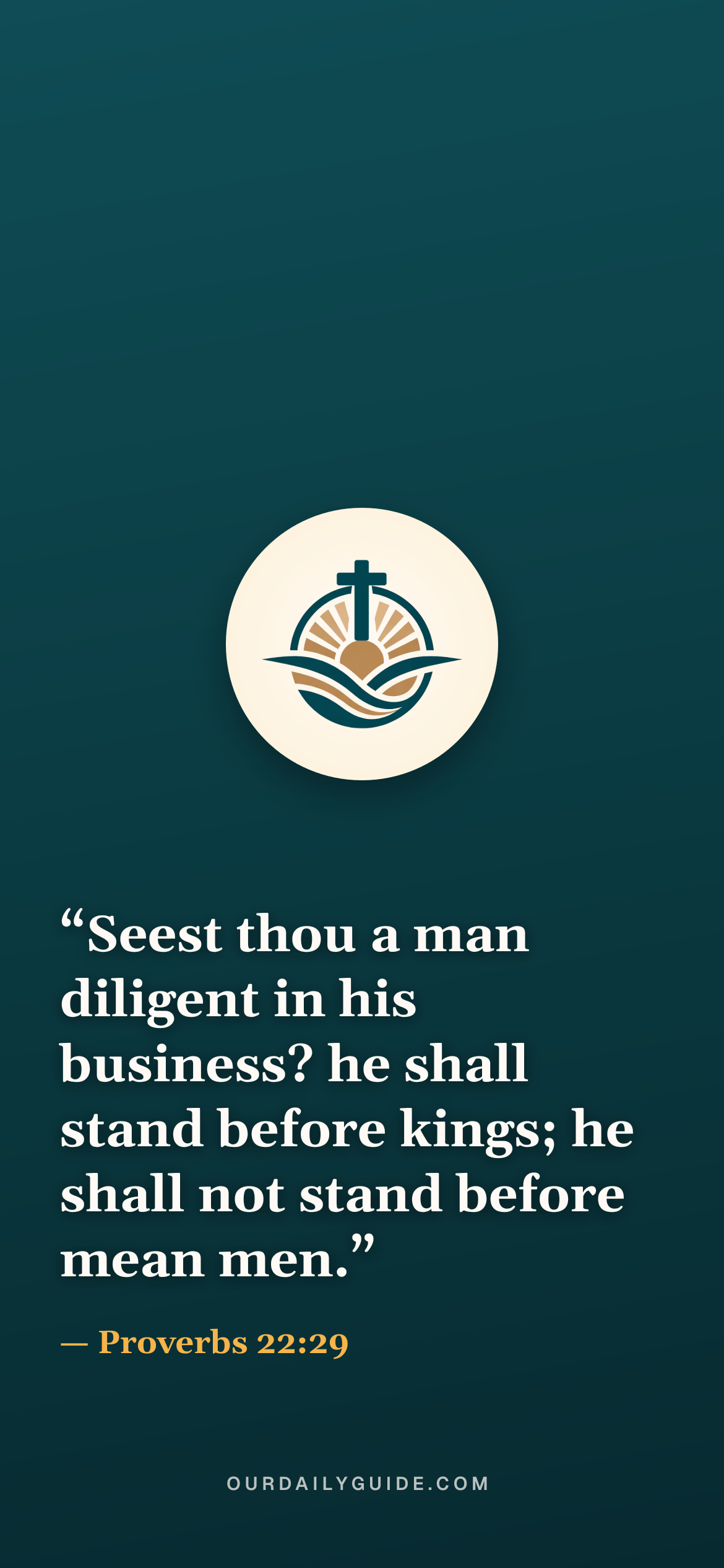 The verse as a phone wallpaper — logo on teal