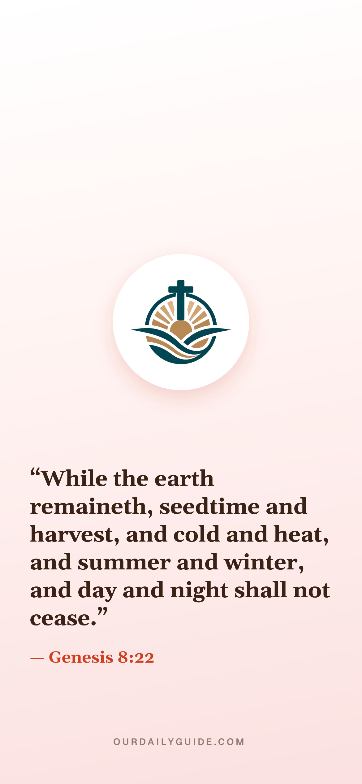 The verse as a phone wallpaper — logo on pink