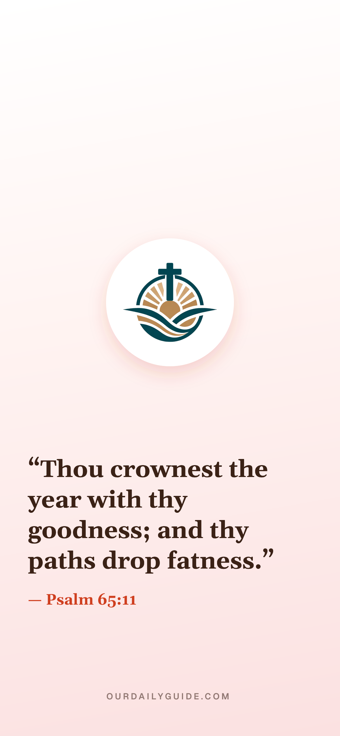 The verse as a phone wallpaper — logo on pink