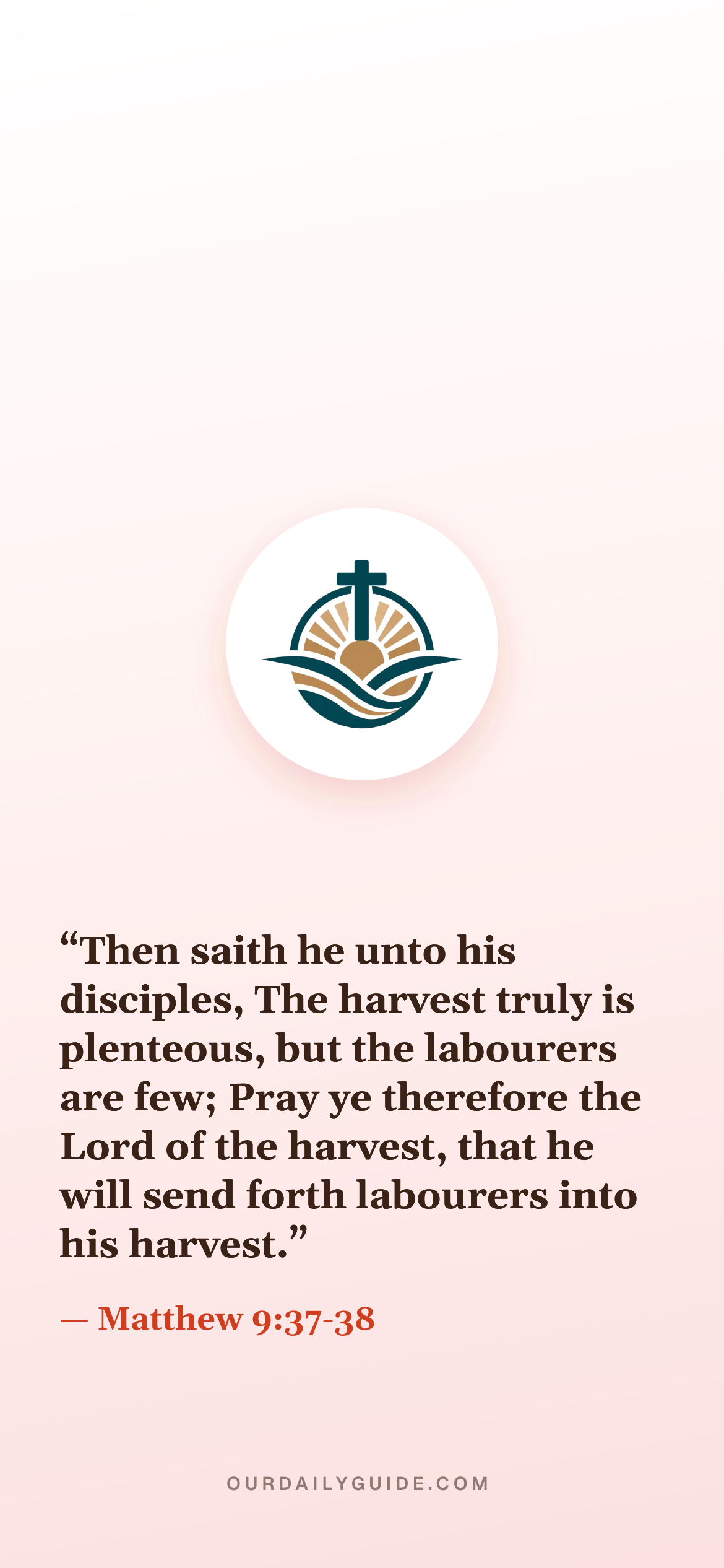 The verse as a phone wallpaper — logo on pink