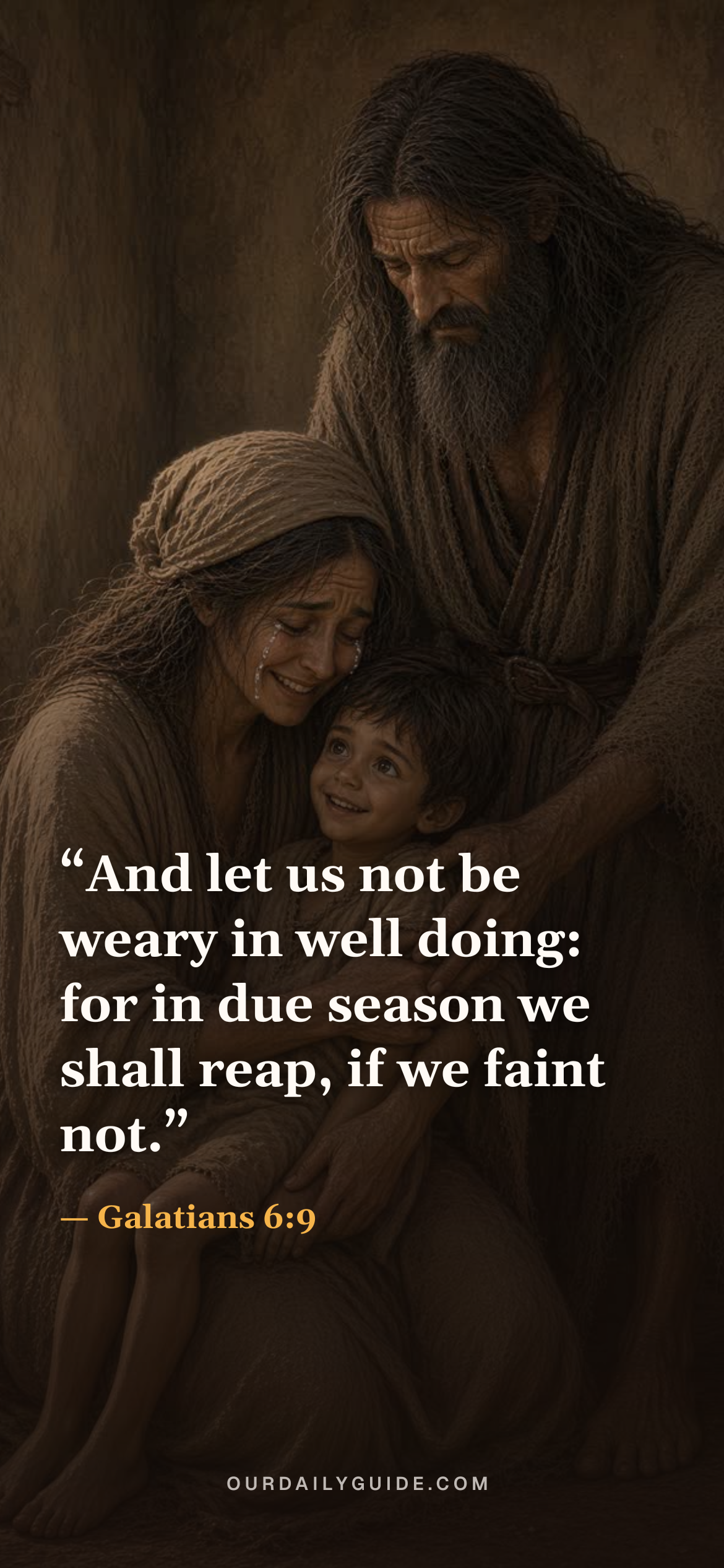 The verse as a phone wallpaper — with a film scene