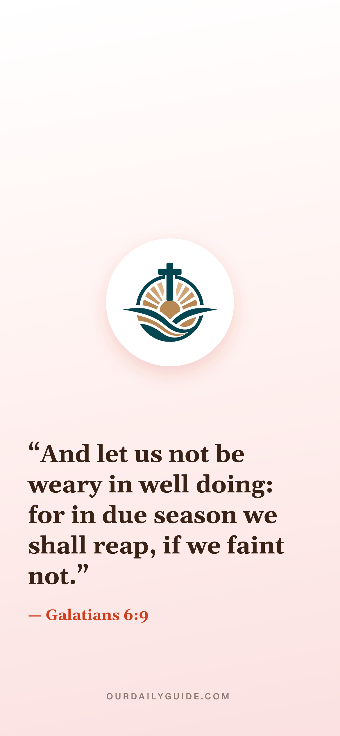 The verse as a phone wallpaper — logo on pink