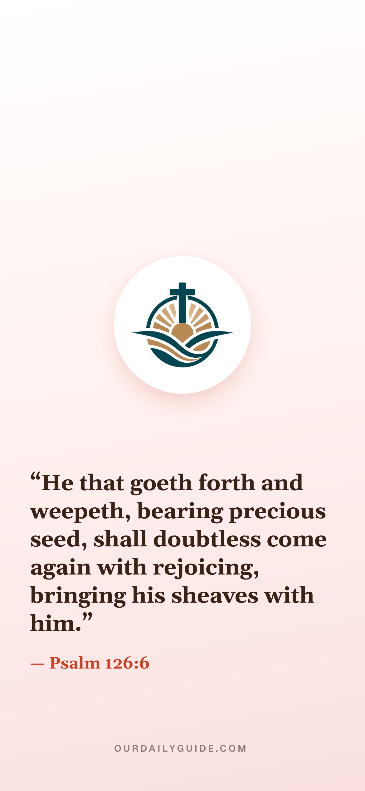 The verse as a phone wallpaper — logo on pink