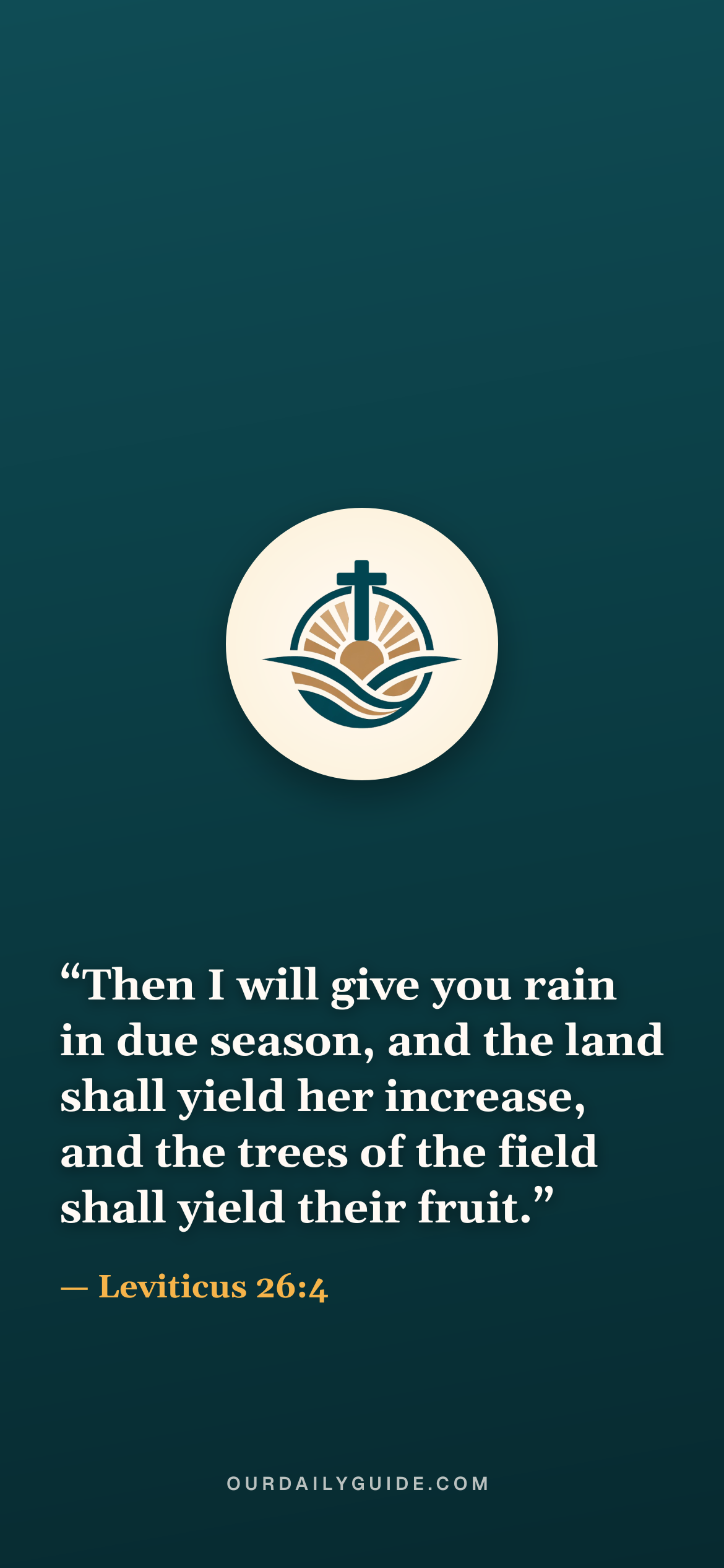 The verse as a phone wallpaper — logo on teal