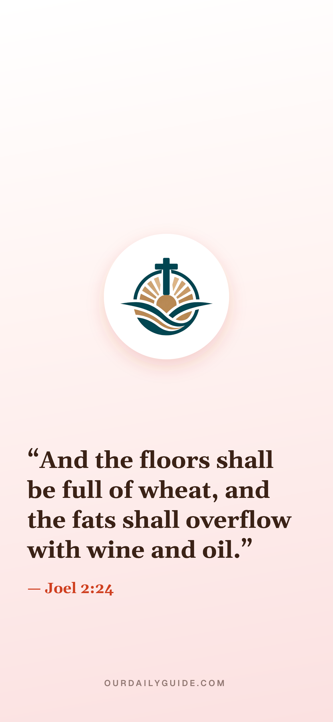 The verse as a phone wallpaper — logo on pink