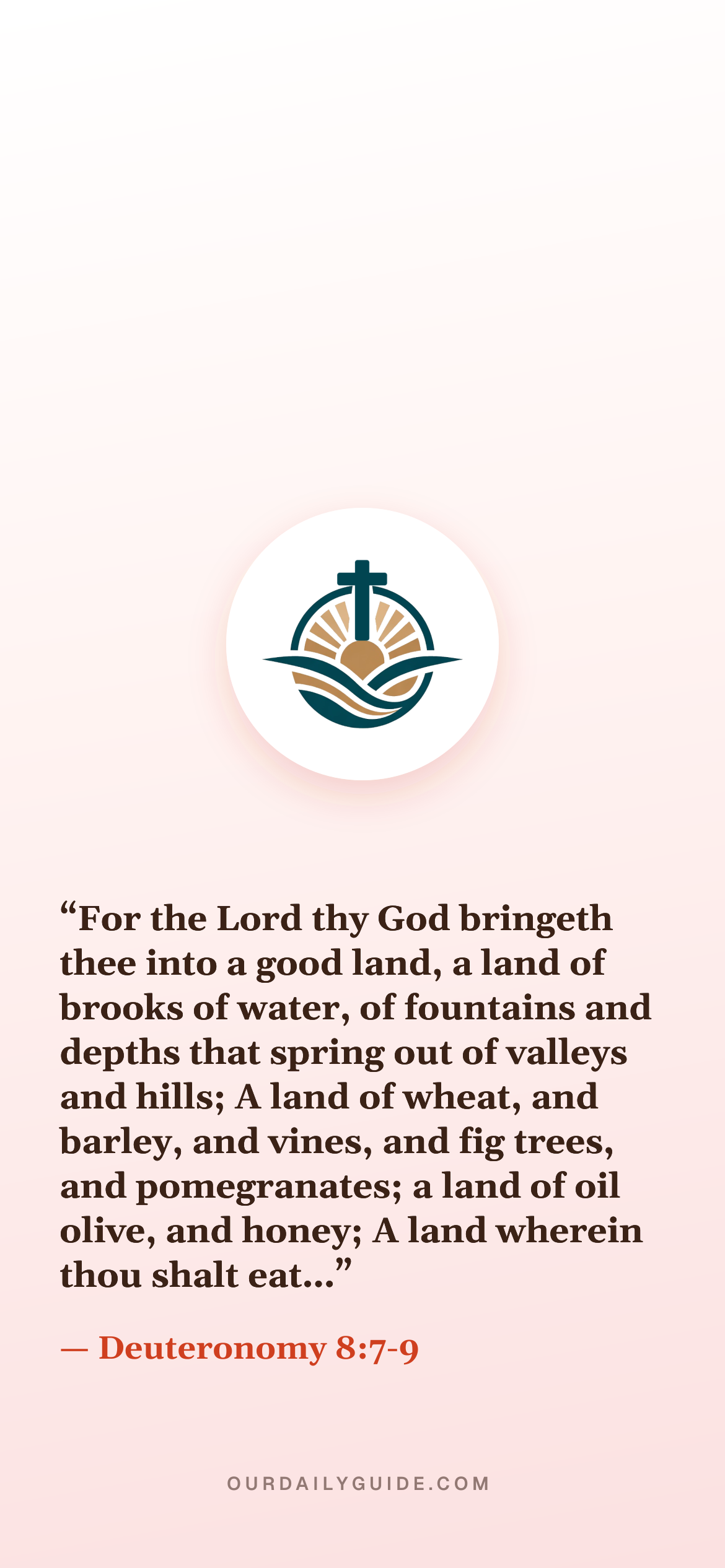 The verse as a phone wallpaper — logo on pink