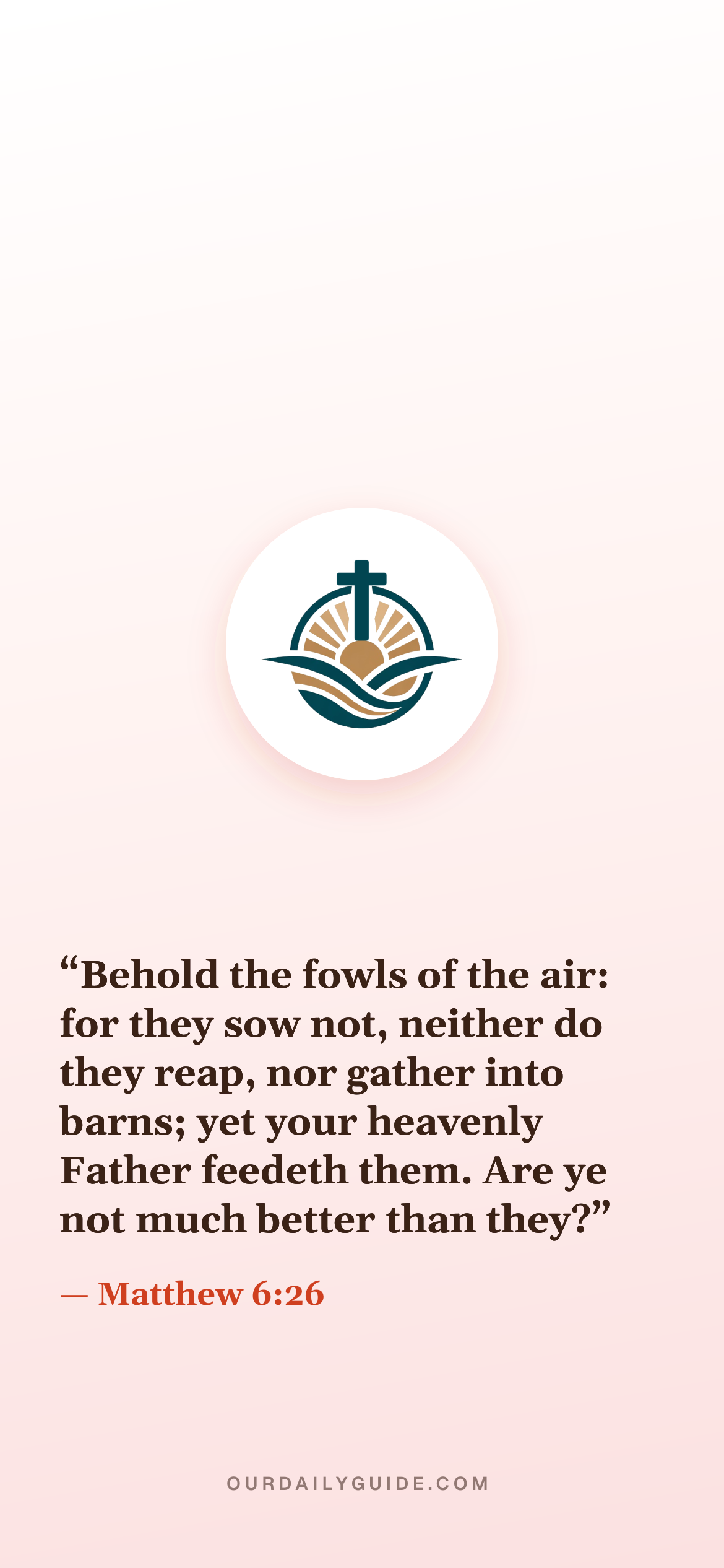 The verse as a phone wallpaper — logo on pink