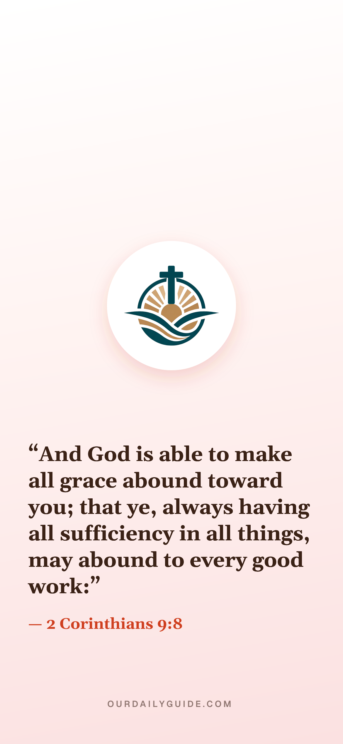 The verse as a phone wallpaper — logo on pink