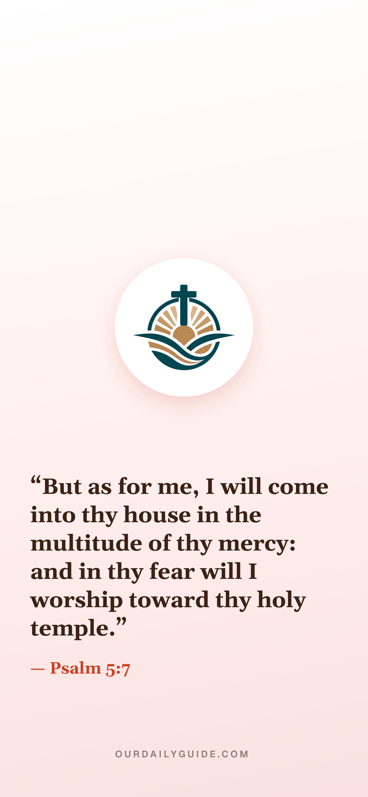 The verse as a phone wallpaper — logo on pink
